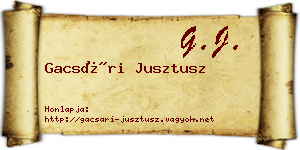 Gacsári Jusztusz névjegykártya